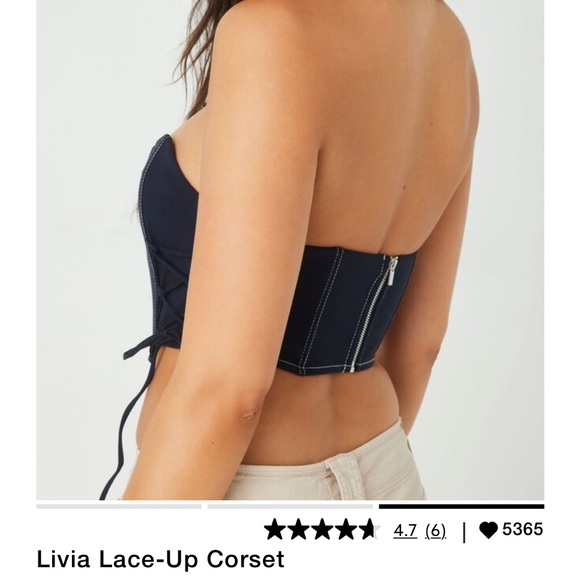 Navy Blue Corset Top - Picture 2 of 8